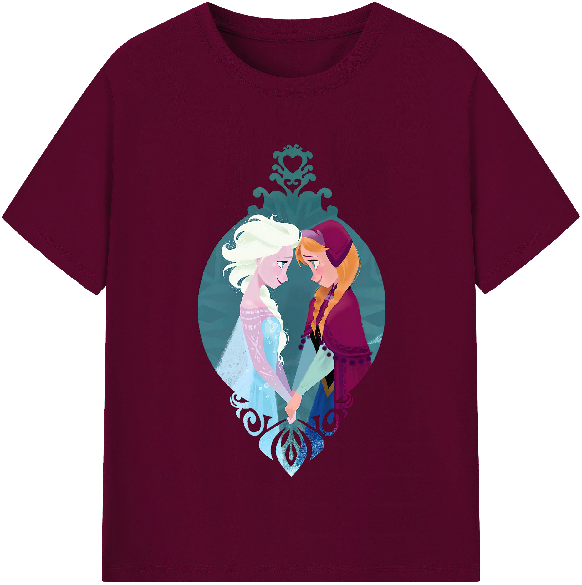 （画像用） アナと雪の女王 アンナ エルサ Frozen Anna Elsa レディースカジュアルプリントTシャツ（綿100％）